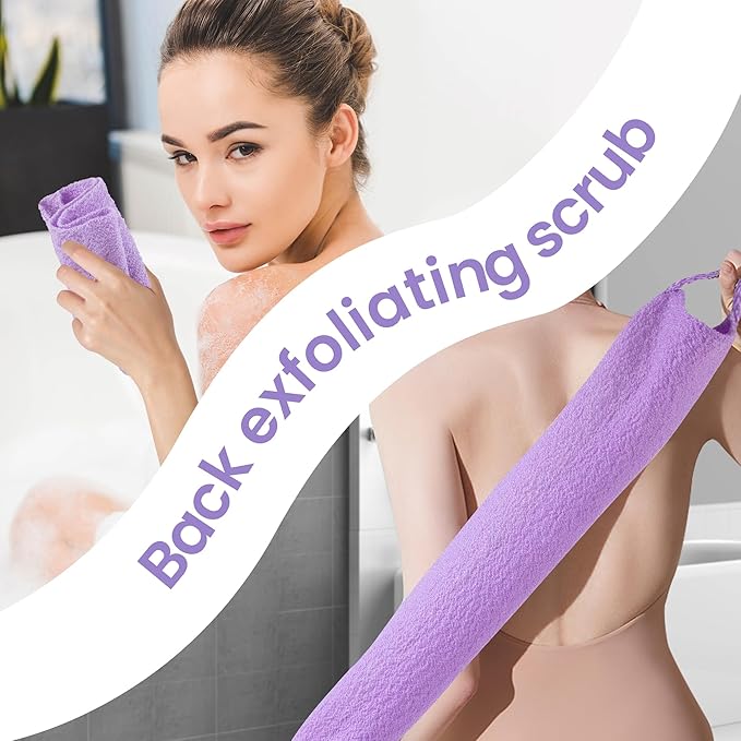3 Pcs Double-Sided Back Exfoliator Body Scrub Towel, Exfoliating Back Scrubber - Image 4