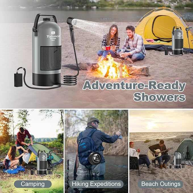 Portable Shower for Camping, 5 Gal/20 L Solar Heating Camping Shower Bag - Image 6