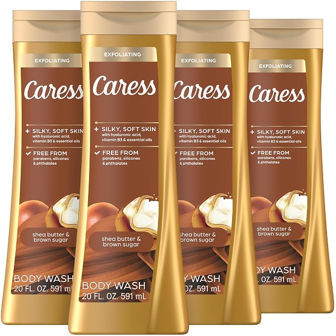 Caress Body Wash for Women, Shea Butter & Brown Sugar, Hydrating and by Caress