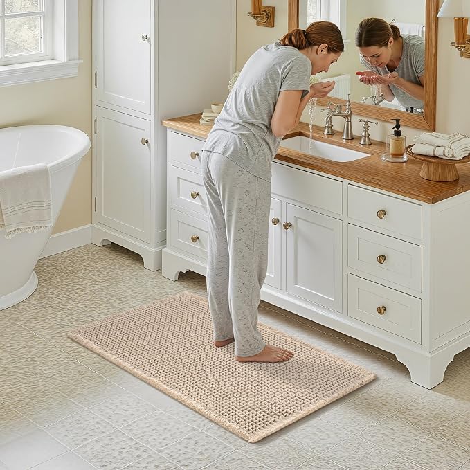 GRANNY SAYS Waffle Bath Mat 24" x 36", Boho Bathroom Rugs Non Slip Washable - Image 7