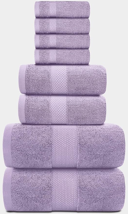 White Classic Luxury Bath Towel Set of 8 Pieces - Image 2