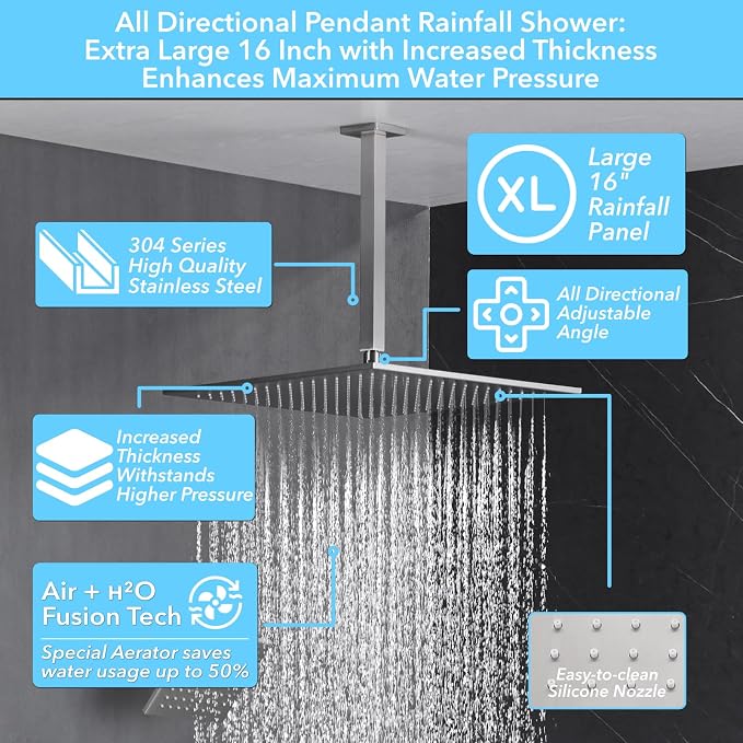 VANFOXLE Shower Faucet Set Brushed Nickel Shower System, Shower Faucet - Image 2