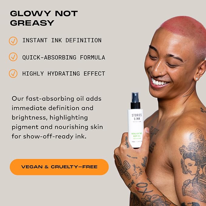 Stories & Ink Tattoo Care | HIGHLIGHTING BODY OIL - Image 4