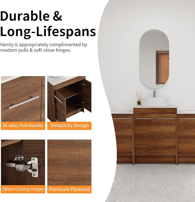 48 Inch Bathroom Vanity with Sink, Mordern Bathroom Vanity, Single Sink - Image 5