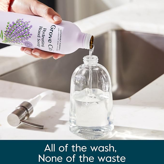Grove Co. Hydrating Gel Hand Soap Refills + 1 x Reusable Glass Soap Dispenser - Image 5