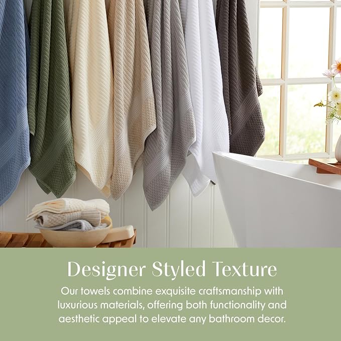 Springtree Home 100% Cotton Bath Towel Set of 4 | Super Soft & Absorbent - Image 6