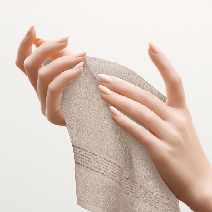 Belizzi Home Ultra Soft Cotton 6 -Piece Hand Towel Set 16x24, Spa - Image 5