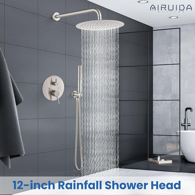 Airuida Shower Fixtures 2 Functions Shower Faucet Set Wall Mounted - Image 7