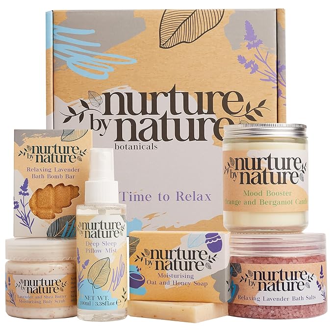NURTURE BY NATURE Relax & Calm Christmas Gift Basket – Spa Gifts by NurturebyNatureBotanicals