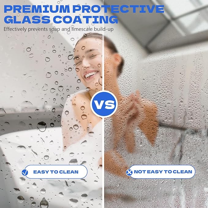 Bathtub Shower Door, 1/4" Clear Tempered Frameless Shower Glass Door, Tub - Image 6
