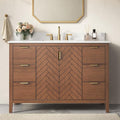 48 Inch Walnut Bathroom Vanity by DELUXELIVING