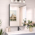 TokeShimi 20 x 26 Recessed Medicine Cabinet Mirror Black Tempered, Aluminum by RefinedBathroomAccessories