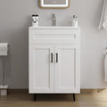 24" Bathroom Vanity with Sink, Freestanding Wooden Bathroom Vanity with 2 Doors by Chyanmoo