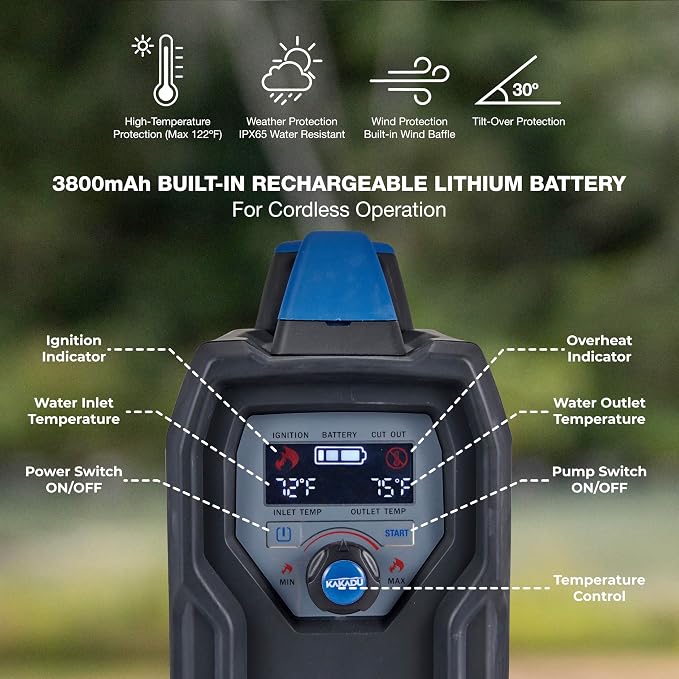 Kakadu Portable Camping Outback Shower, Instant Hot Water - Image 4