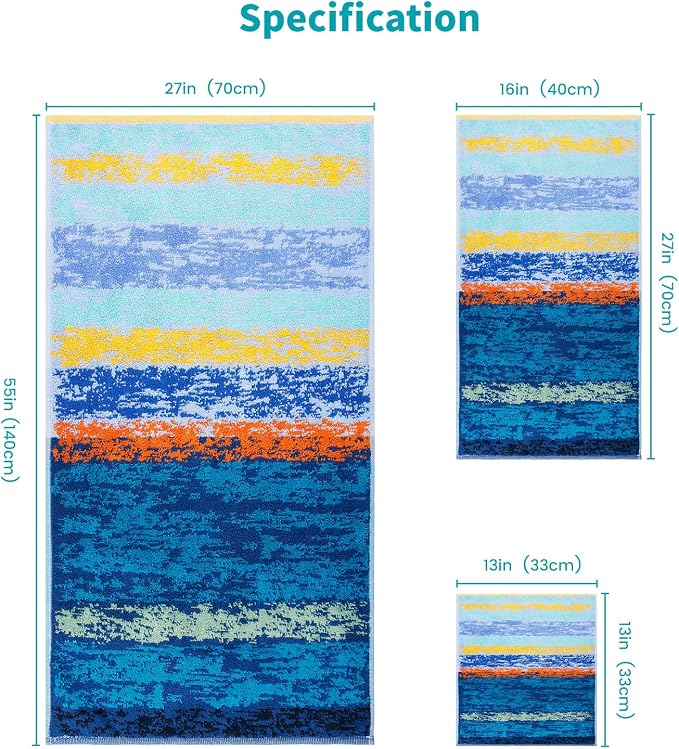 SEMAXE 12-Piece Family Bathroom Towel Set - Image 3