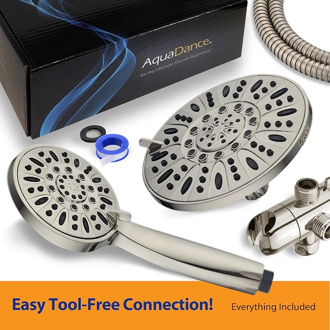 AquaDance 7" Premium High Pressure 3-Way Rainfall Combo - Image 6