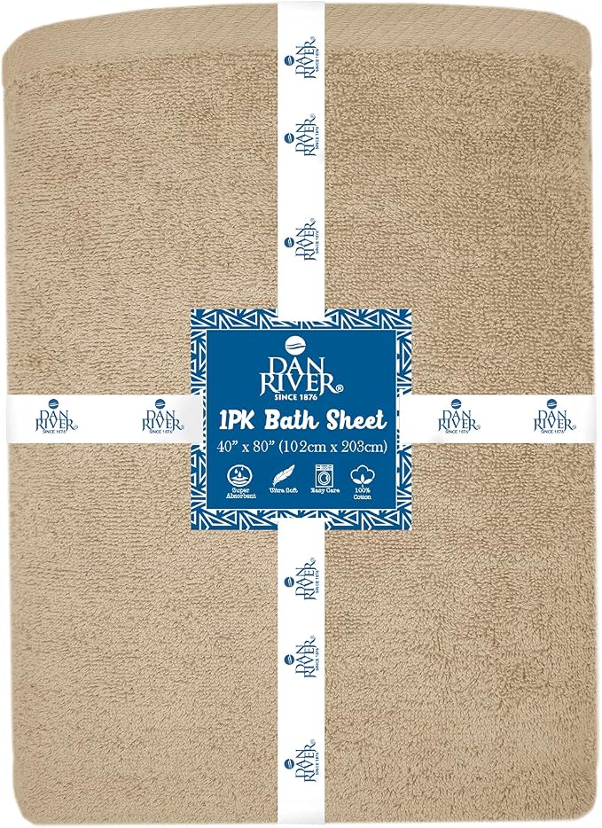 DAN RIVER Pack of 1 Bath Sheet 40x80 Inches, Big Towels Oversized Extra Large - Image 7
