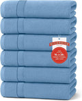 RIVERSIDE 6 Pack Premium Hand Towels Set, 16x28 inches, 100% Ring Spun Cotton by RIVERSIDE