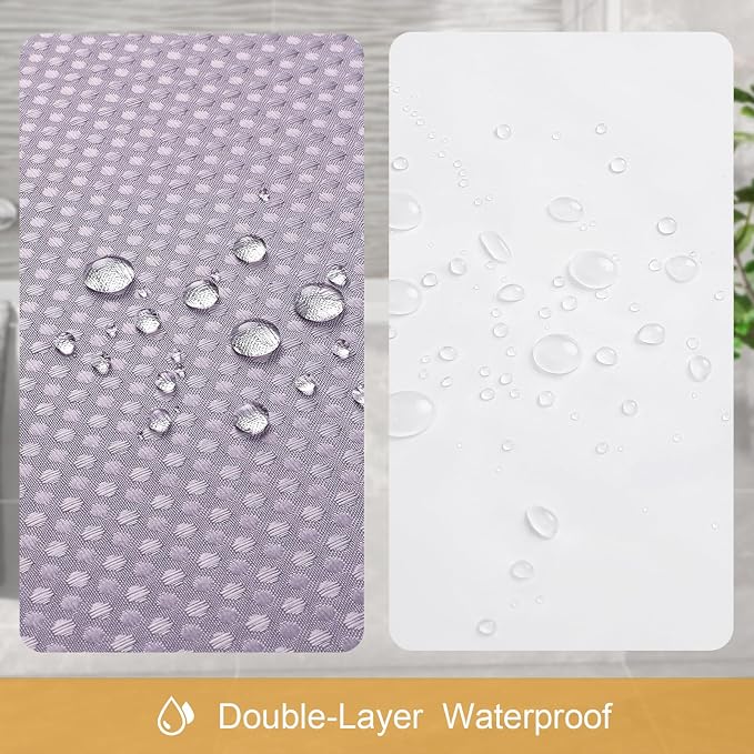 3 in 1 Shower Curtain Set, Lavender Waterproof Fabric Shower Curtains - Image 6