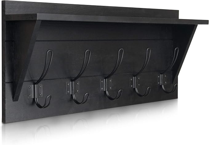 Wall Mounted Coat Rack Shelf, Rustic Wooden Country Style 24" Entryway Shelf by HBCYCreations