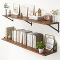 Floating Shelves 55 Inch Long, Walnut Wall Shelves 55 x 10, Wide Large Display by FunMemories