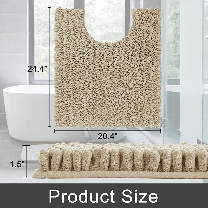 Yimobra Toilet Rug U Shaped Washable 24x20 Inch - Image 2