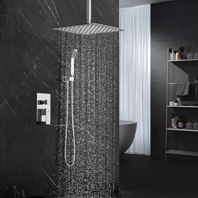 SR SUN RISE 16 Inches Polished Chrome Shower Faucet System Bathroom Luxury Rain - Image 6