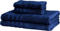 Mosobam Luxury Turkish 4pc XL Towel Set 35X70 16X30 Navy Blue Oversize 700 GSM by Mosobam