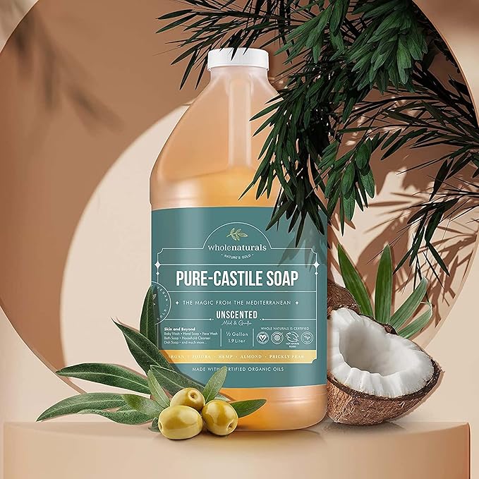 WHOLENATURALS Pure Castile Soap Liquid, EWG Verified & Certified Palm Oil Free - Image 3