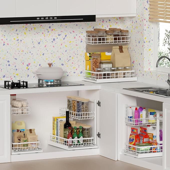Under Sink Organizer, Adjustable Height Pull-Out Kitchen Storage Organization - Image 6