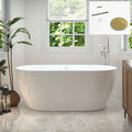 FerdY 59" Bali Acrylic Freestanding Bathtub, Gracefully Shaped Freestanding by FerdY