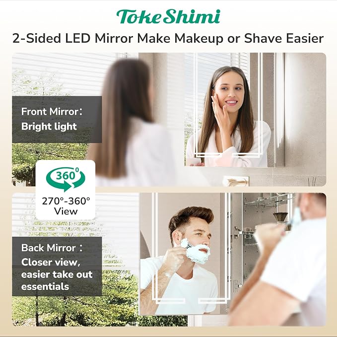 TokeShimi 24 x 32 Bathroom Mirror Medicine Cabinet - Image 4
