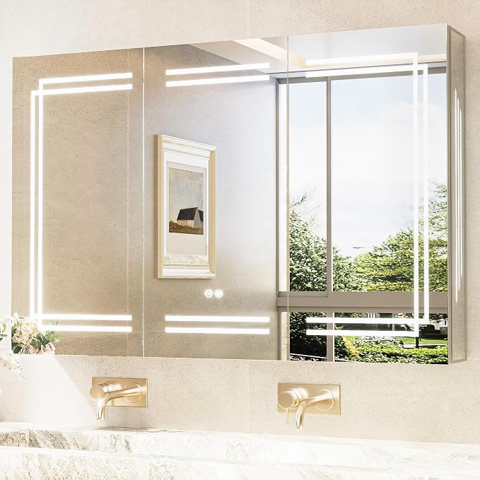 TokeShimi 48 x 32 Lighted Bathroom Medicine Cabinet by RefinedBathroomAccessories