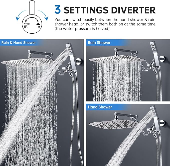 G-Promise All Metal 14 Inches Rainfall Shower Head - Image 3