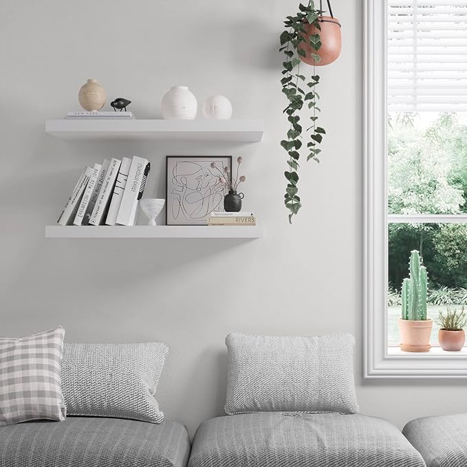Floating Shelf, 36 in W x 12.75 in D x 2 in H Wooden Floating Wall Shelf - Image 5