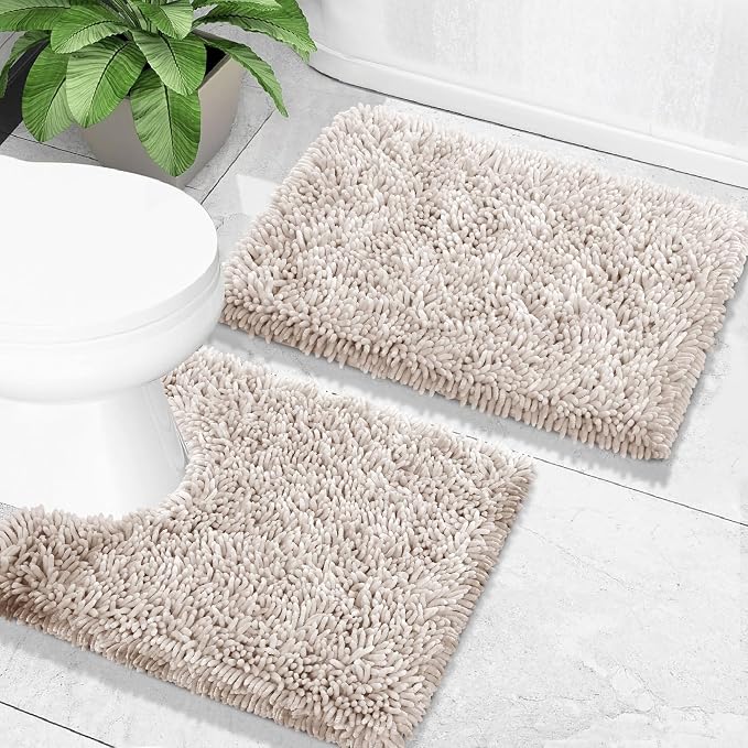 Yimobra Toilet Rugs U Shaped Washable, Extra Thick Soft Absorbent Chenille - Image 7