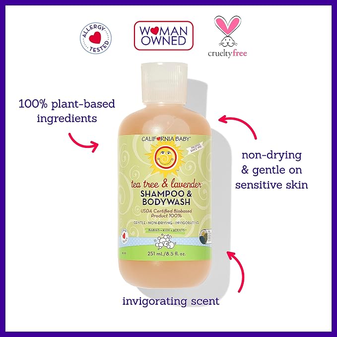 California Baby Tea Tree & Lavender Baby Wash + Baby Shampoo | 100% Plant-Based - Image 3