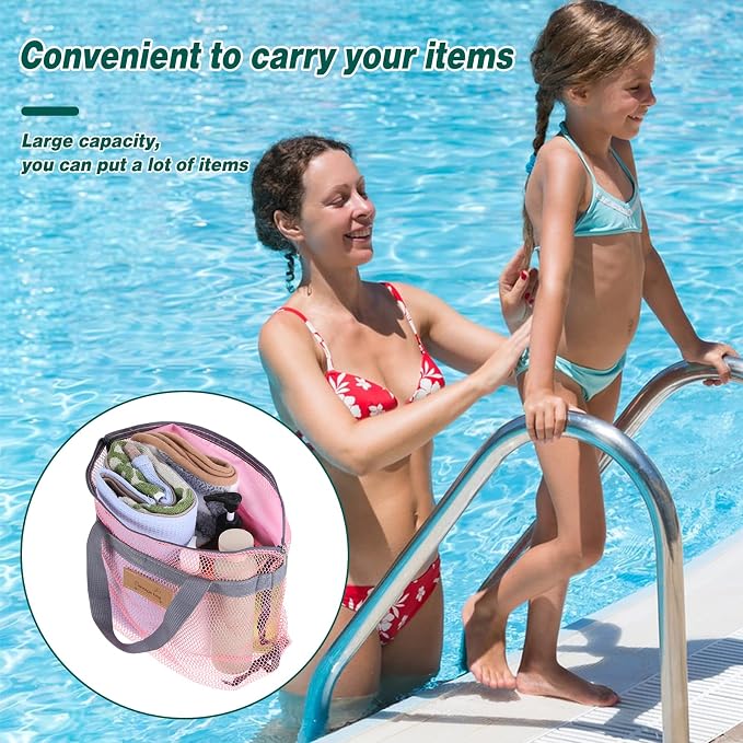 KALIONE Mesh Shower Caddy Bag, Portable Gym Shower Bag, Quick Dry Hanging - Image 5