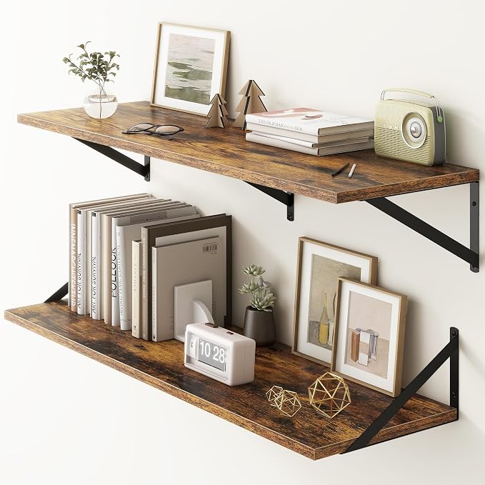 Fun Memories 40 Inch Floating Shelves, 12 Inch Deep Wall Shelf, 40 x 12 by FunMemories