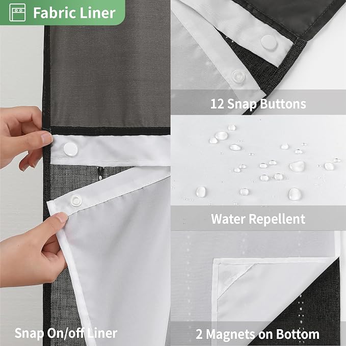 No Hook Extra Long Shower Curtain Set - Image 6