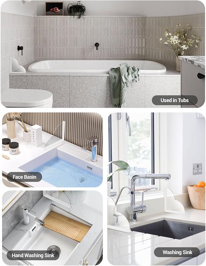 2 Pack Large Shower Splash Guard Kit, Upgrade 9.25 x 9.25 Bathtub Shower Water - Image 7