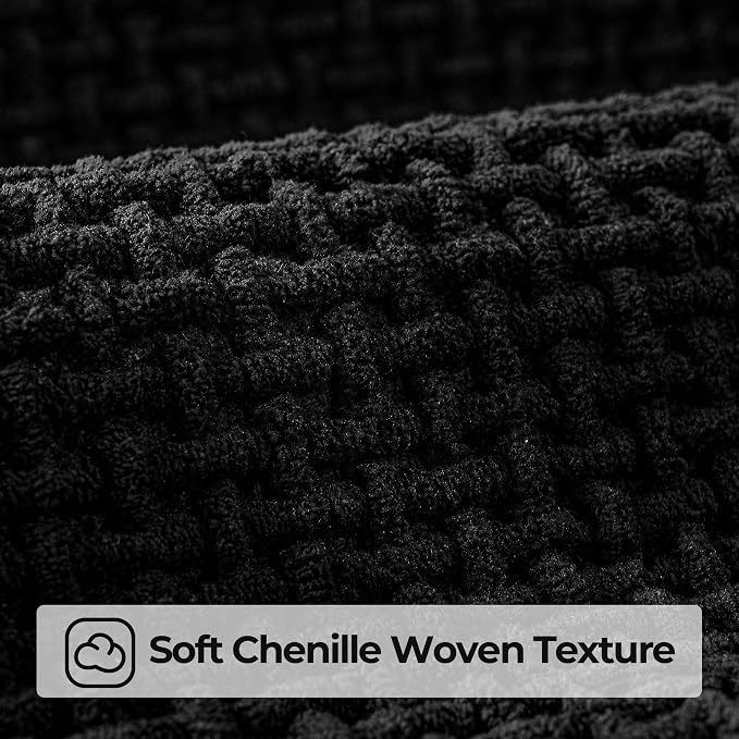 GRANNY SAYS Black Bathroom Rugs, Absorbent Bath Mats 16" x 24", Soft Chenille - Image 6