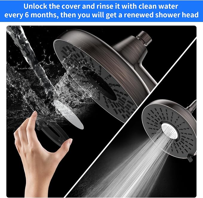 Filtered Shower Head- 8 Inches High Pressure Fixed Rain Showerhead - Image 3