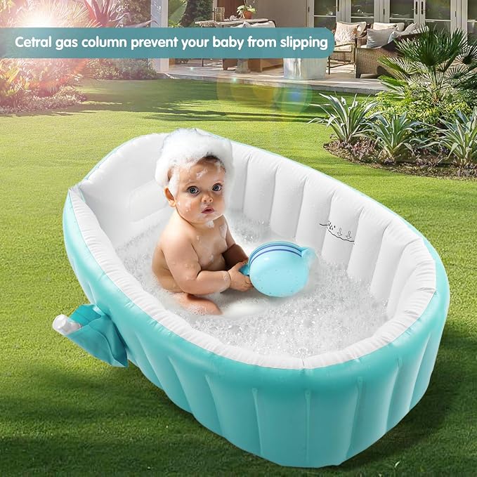 Inflatable Baby Bathtub with Air Pump, Baby Bath Tub Toddler Bathtub, Foldable - Image 3
