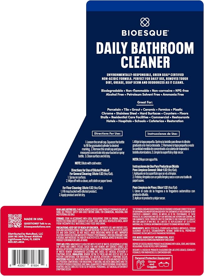 Bioesque Bathroom Cleaner Concentrate, 64 Fluid Ounce - Image 4