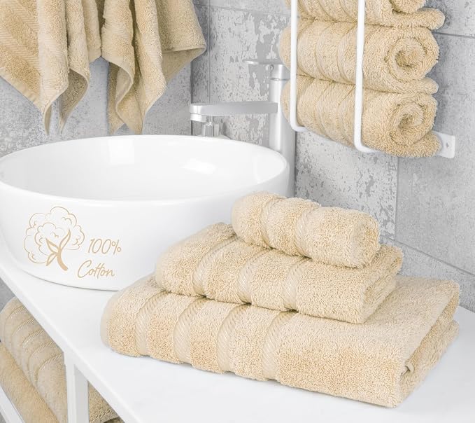 American Soft Linen Premium 3 Piece Towel Set, 1 Bath Towel 1 Hand Towel 1 - Image 3