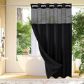Gibelle Long Shower Curtain 72x80, Waffle Weave Bathroom Shower Curtain by Gibelle