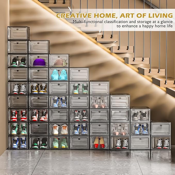 12 Pack Clear Shoe Storage Organizer - Image 5