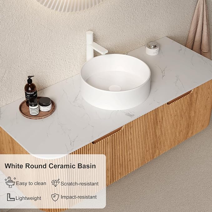 48" Bathroom Vanity with Sink, Floating Plywood Bathroom Vanities with - Image 4