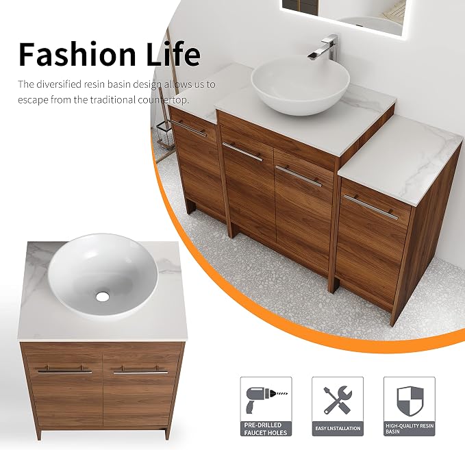 48 Inch Bathroom Vanity with Sink, Mordern Bathroom Vanity, Single Sink - Image 4